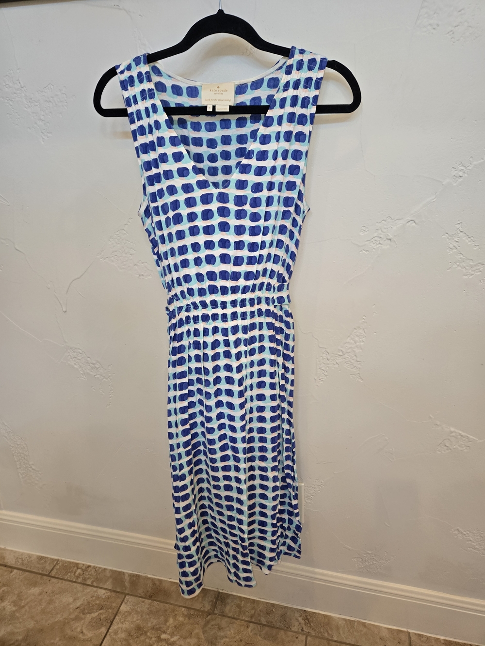 kate spade Blue and Light Blue Dot-Print Sleeveless Midi Dress